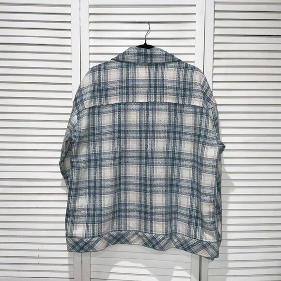 Boston Traders Plaid White and Blue Shacket - Picture 3 of 3